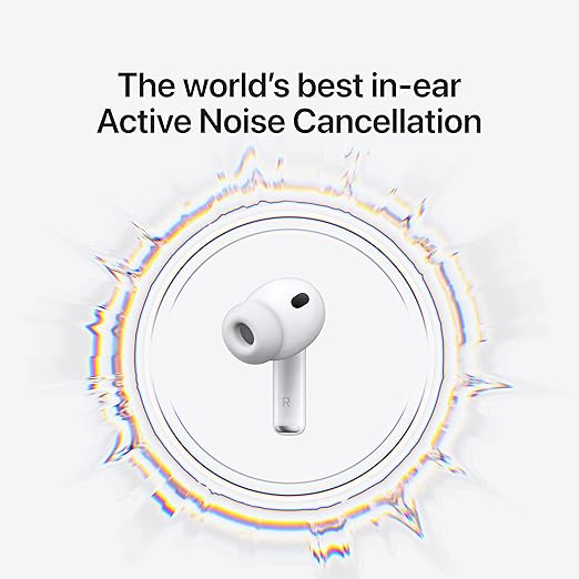 Apple AirPods Pro 3 Wireless Earbuds, Active Noise Cancellation, Live Translation, Heart Rate Sensing, Hearing Aid Feature, Bluetooth Headphones, Spatial Audio, High-Fidelity Sound, USB-C Charging
